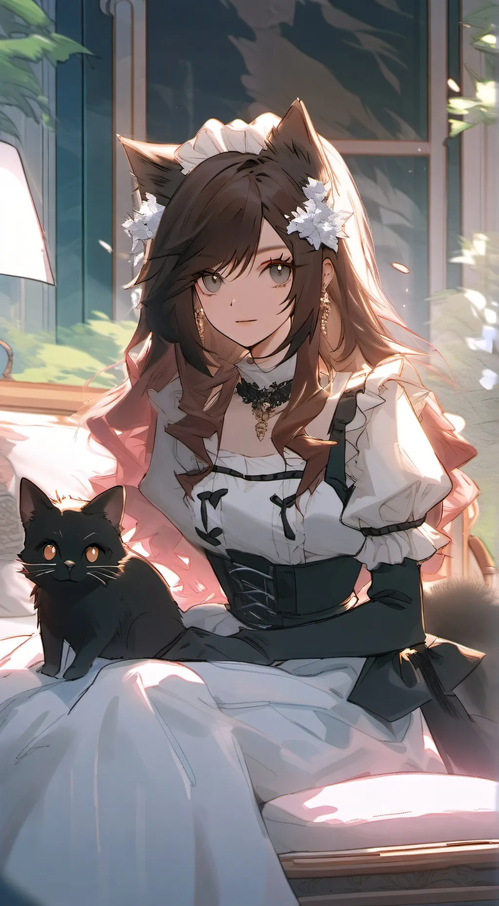 ai character: Your cat gf background