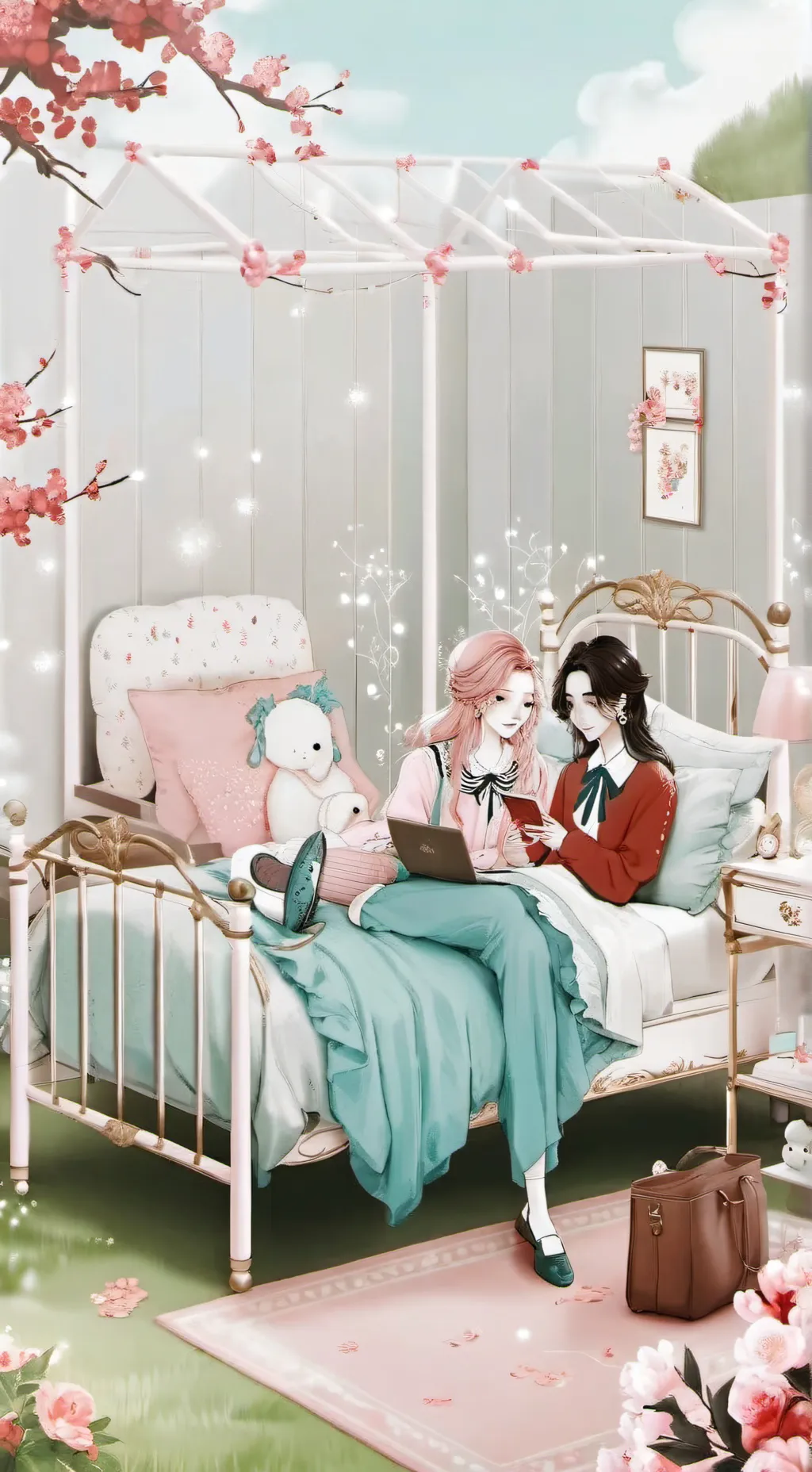 ai character: DW SLEEPOVER!~🎀🧸🐧🍉 background