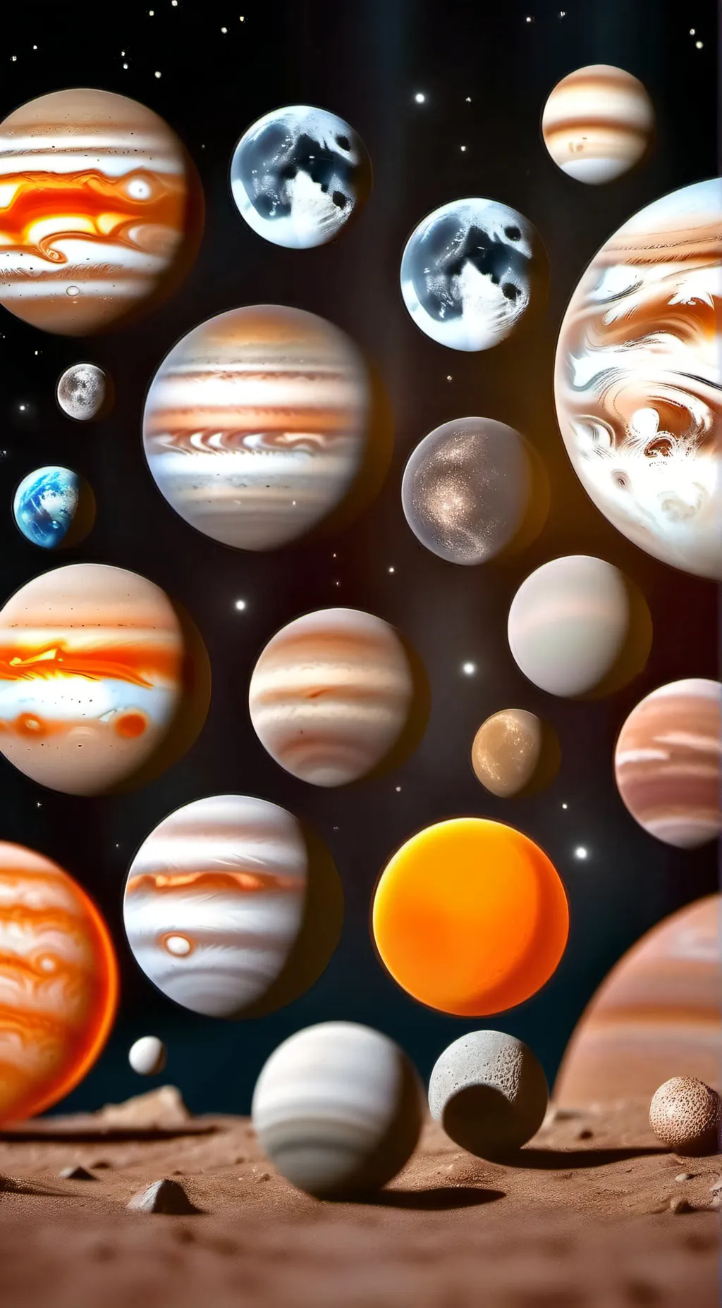ai character: solar system  background