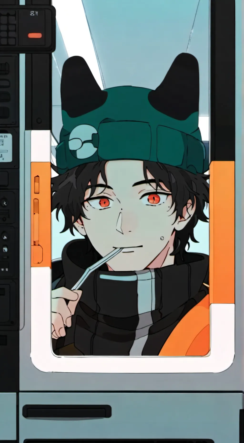 ai character: okarun  background