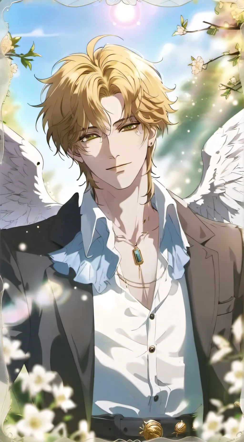 ai character: Gold background