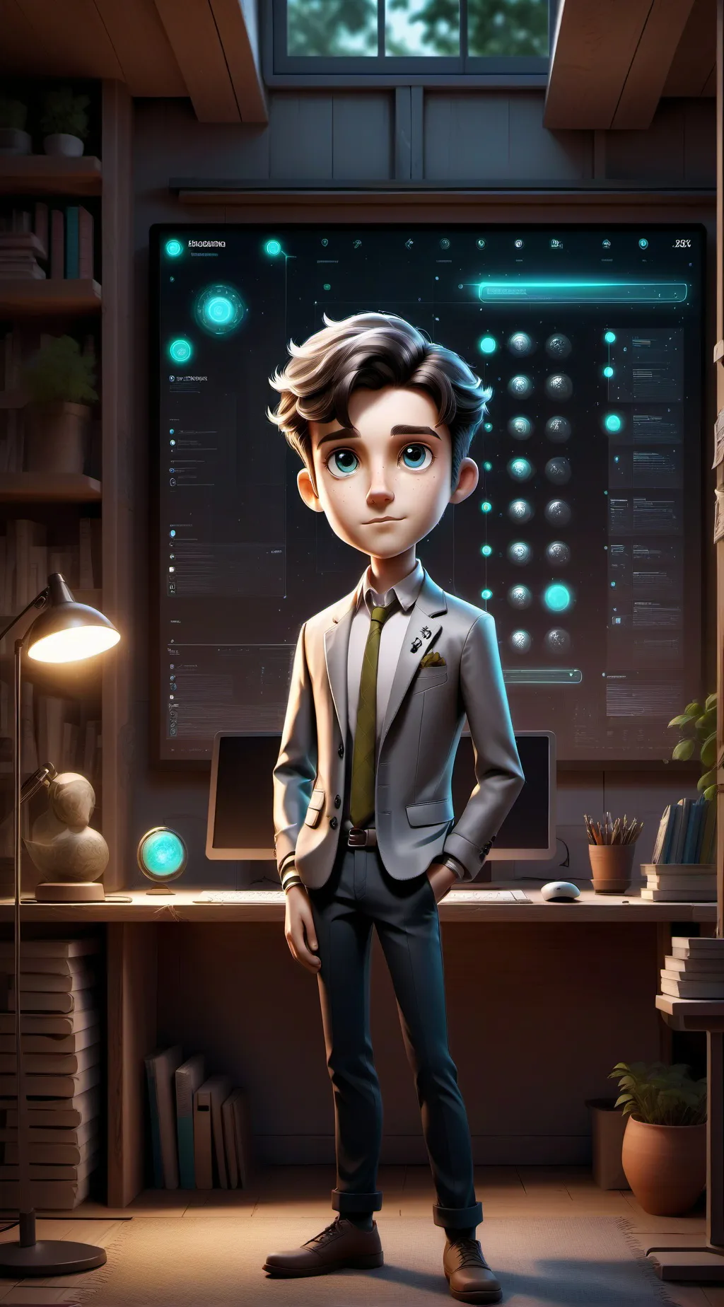 ai character: The AI Learning Empire background