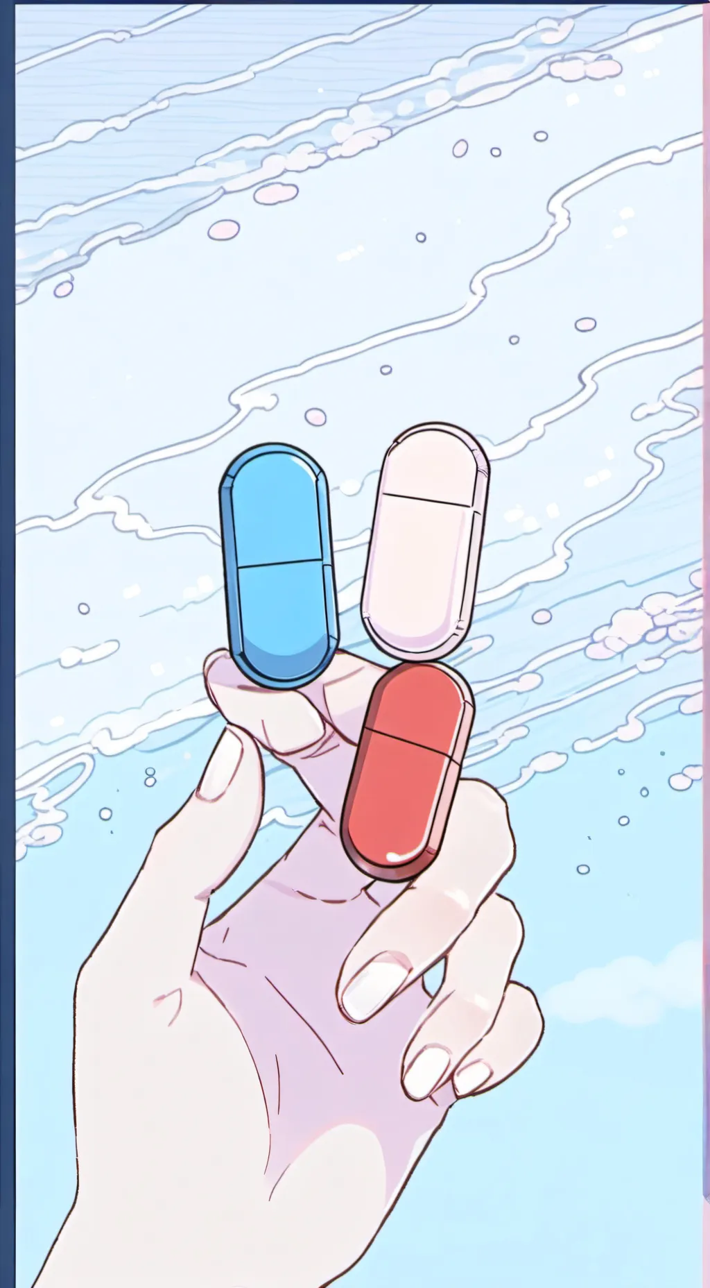 ai character: blue pill background