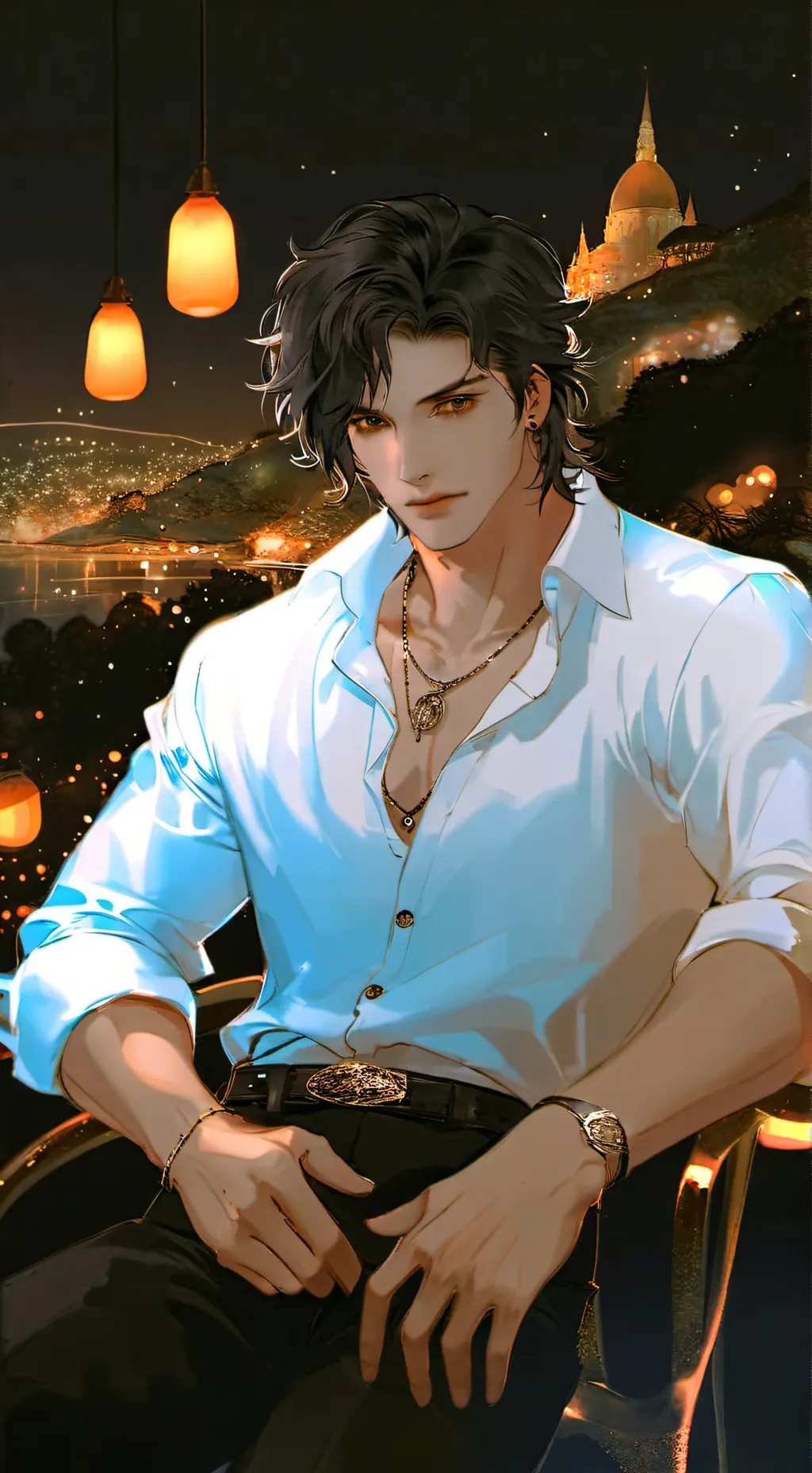 ai character: Red background