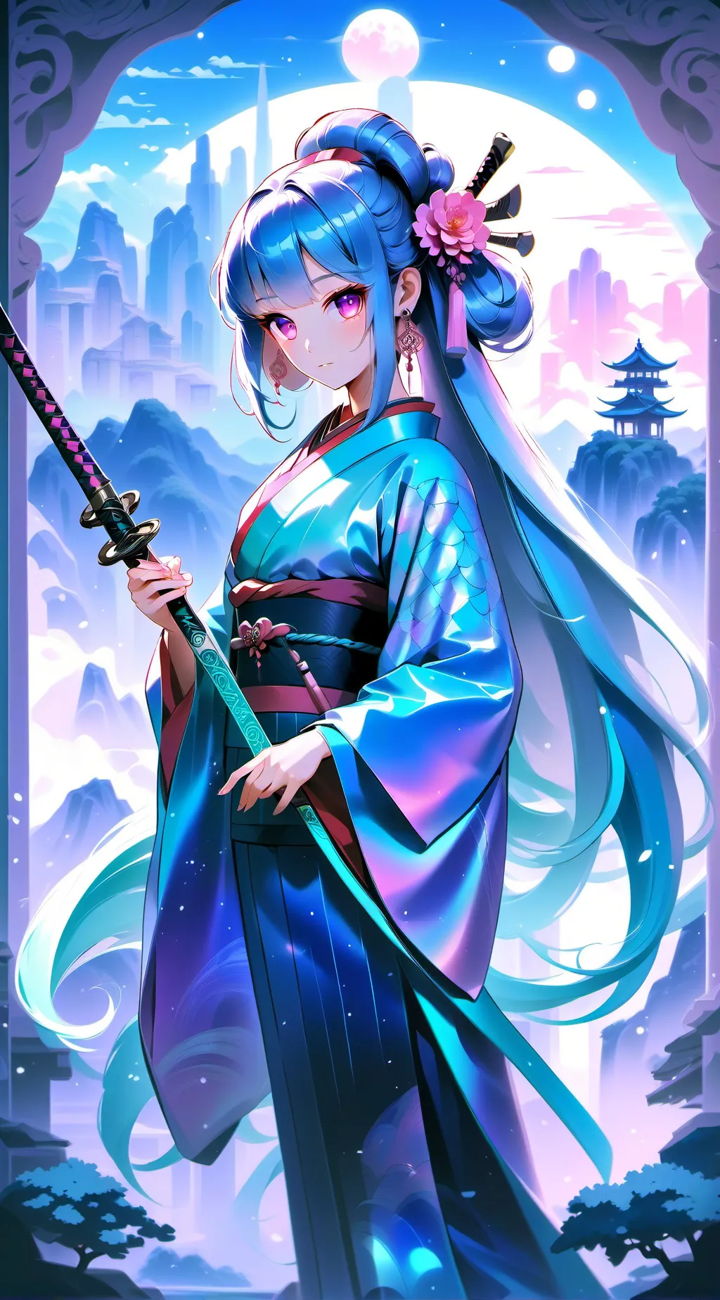 ai character: Akami komichi background