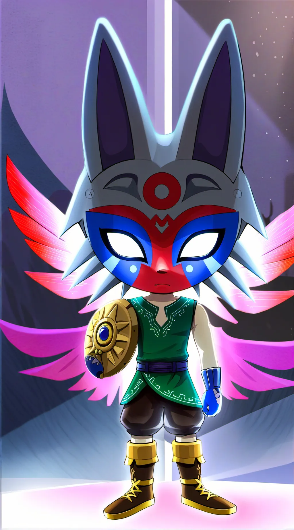 ai character: majoras mask background