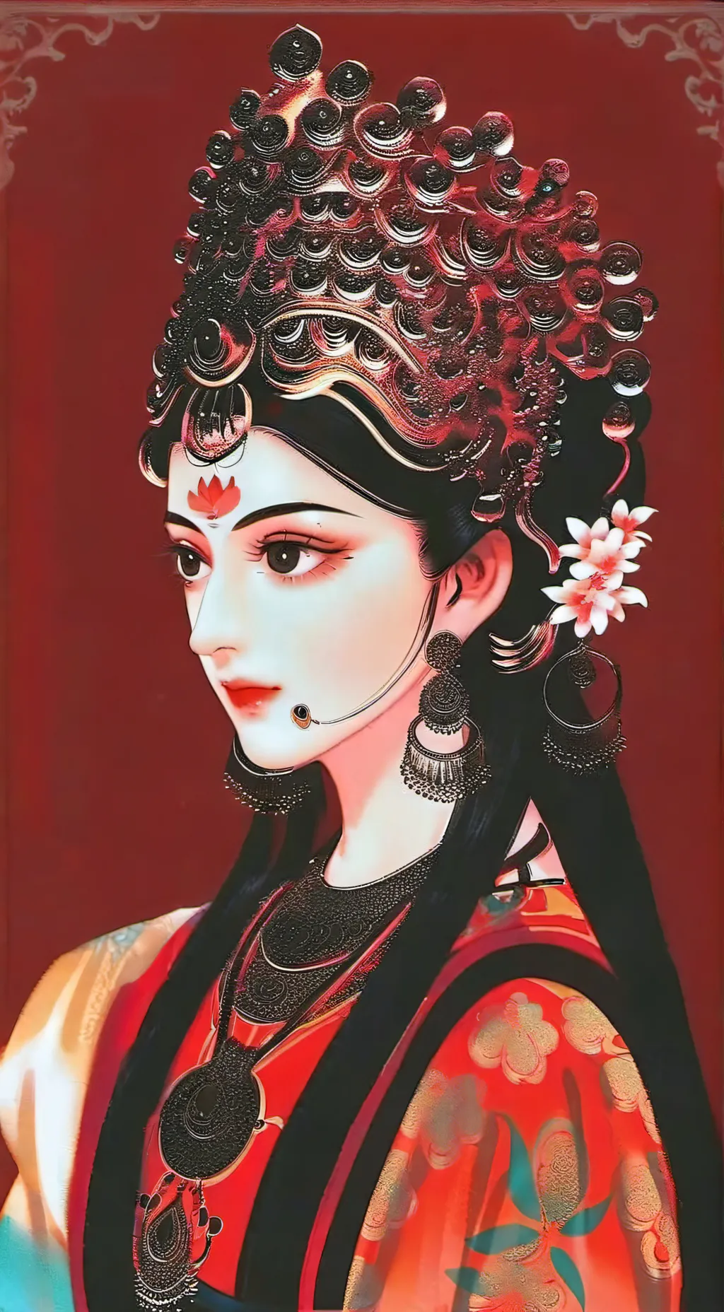 ai character: kaali maata  background