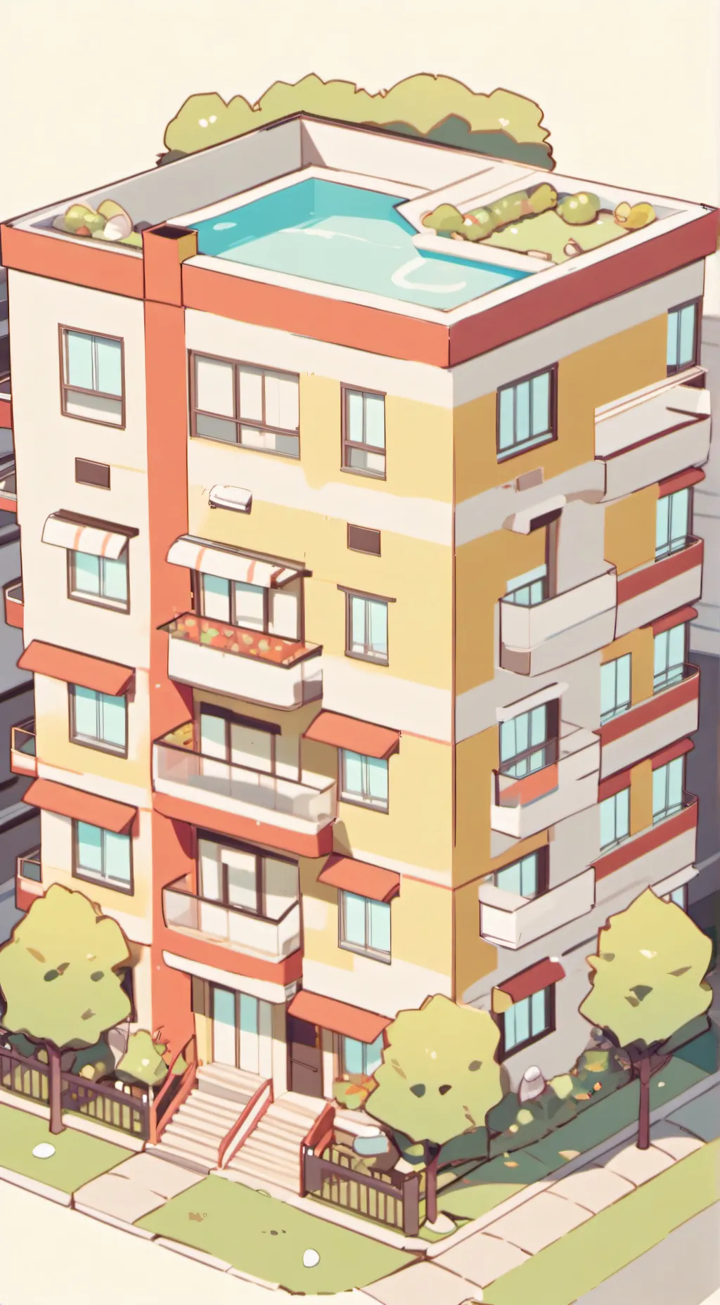 ai character: Apartment complex  background
