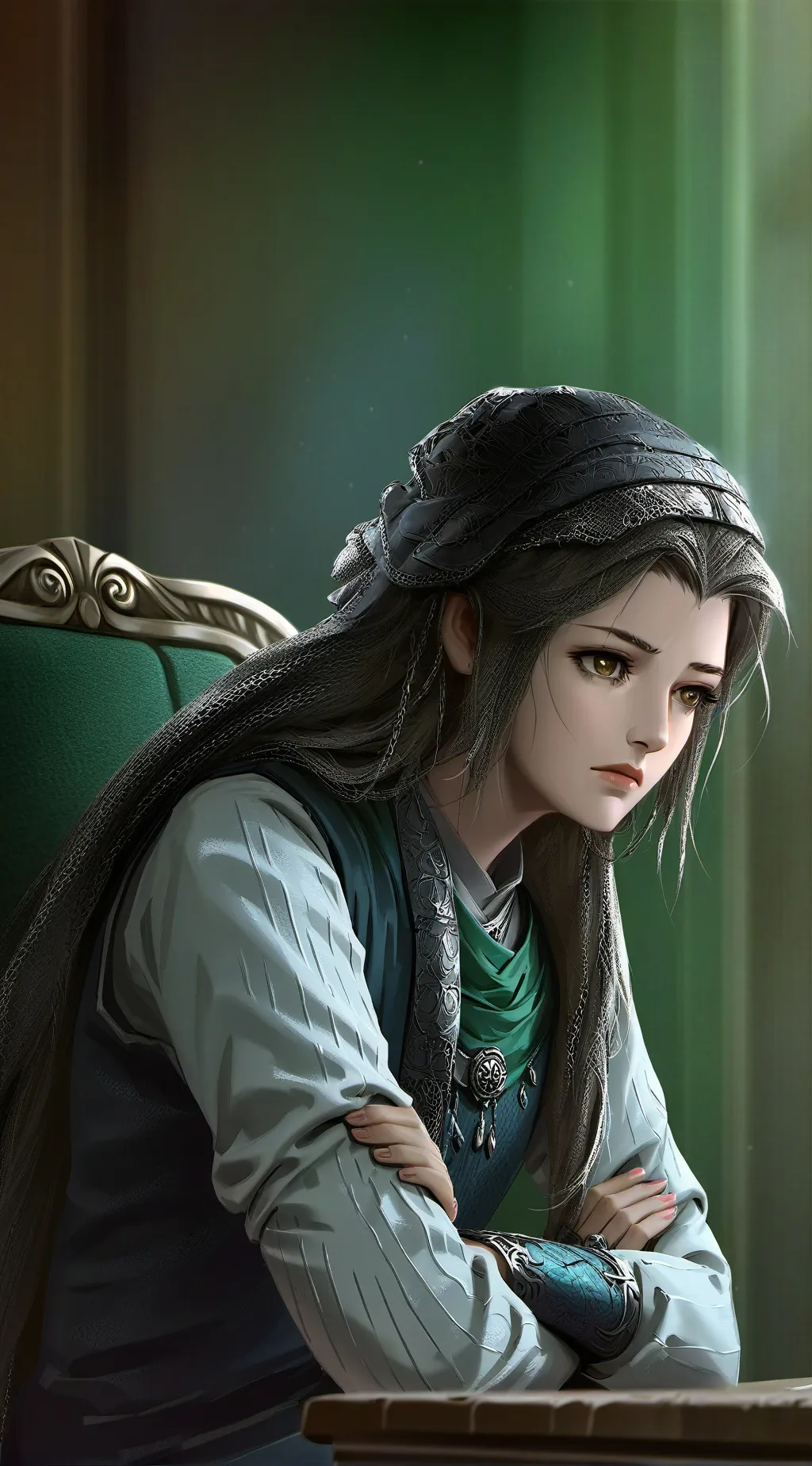 ai character: Lingering Night Owl background