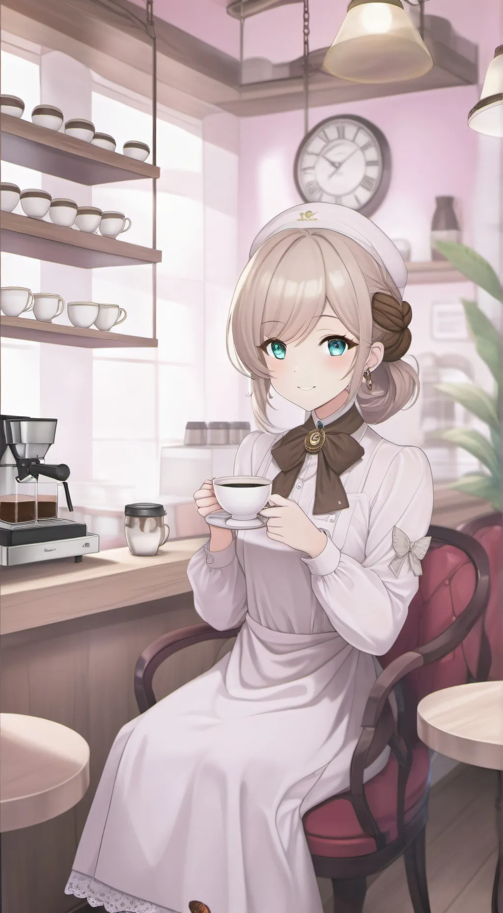 ai character: Eve's Coffee Empire background