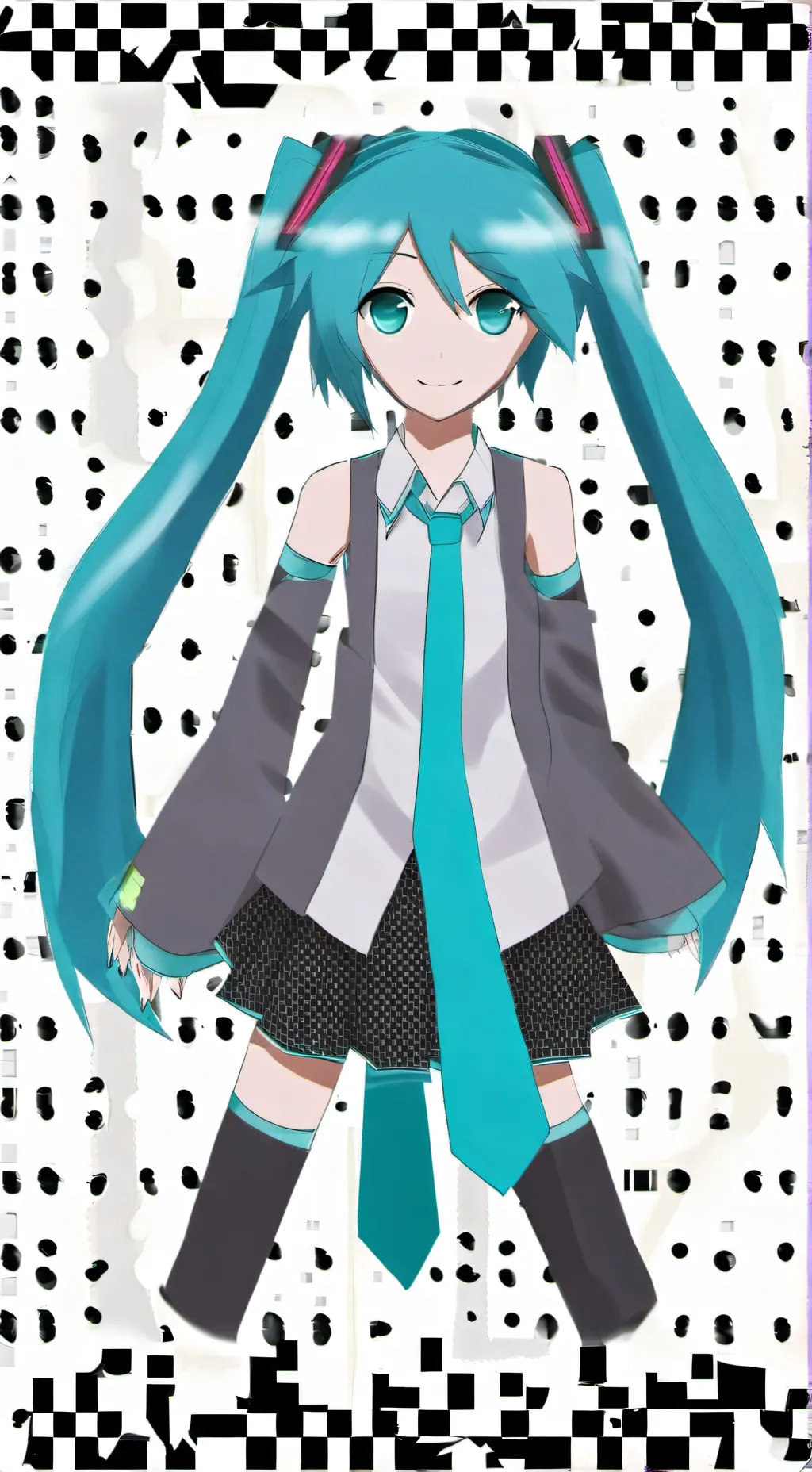 ai character: Miku and Thanos background