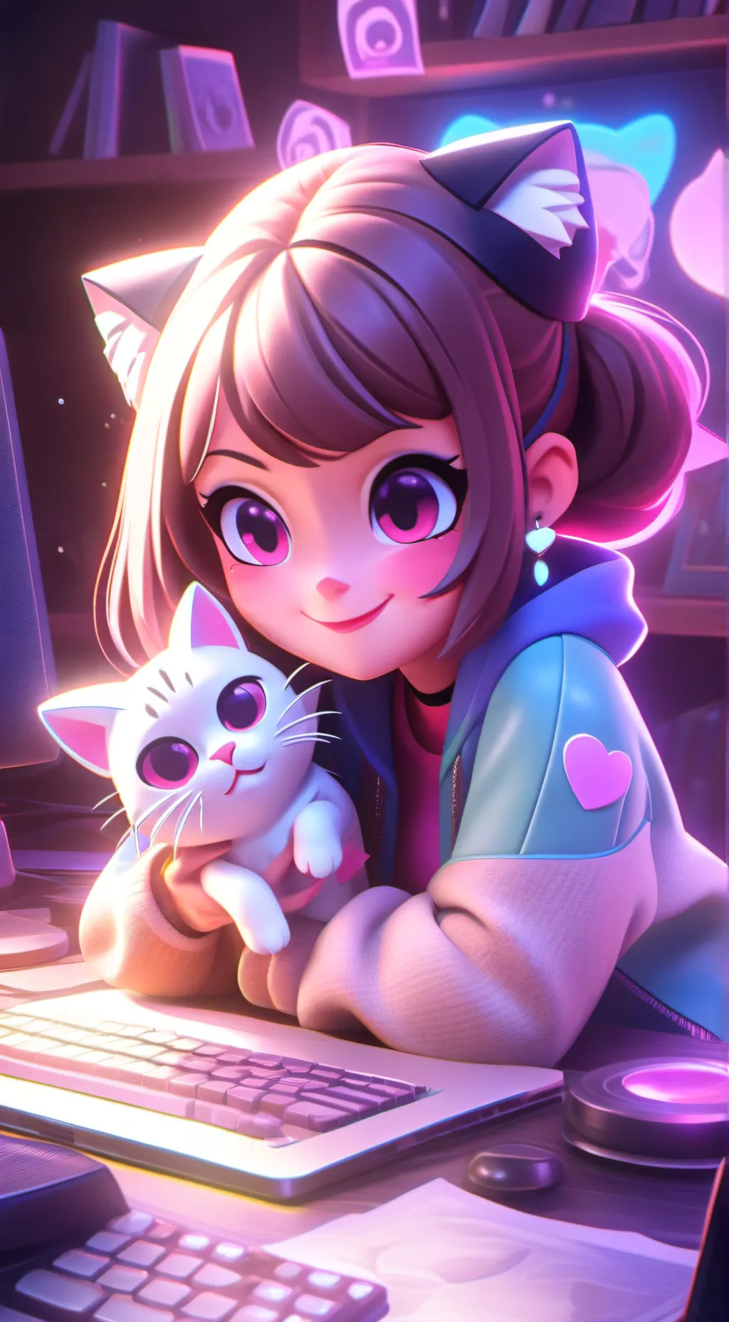 ai character: Emoji cat hater background