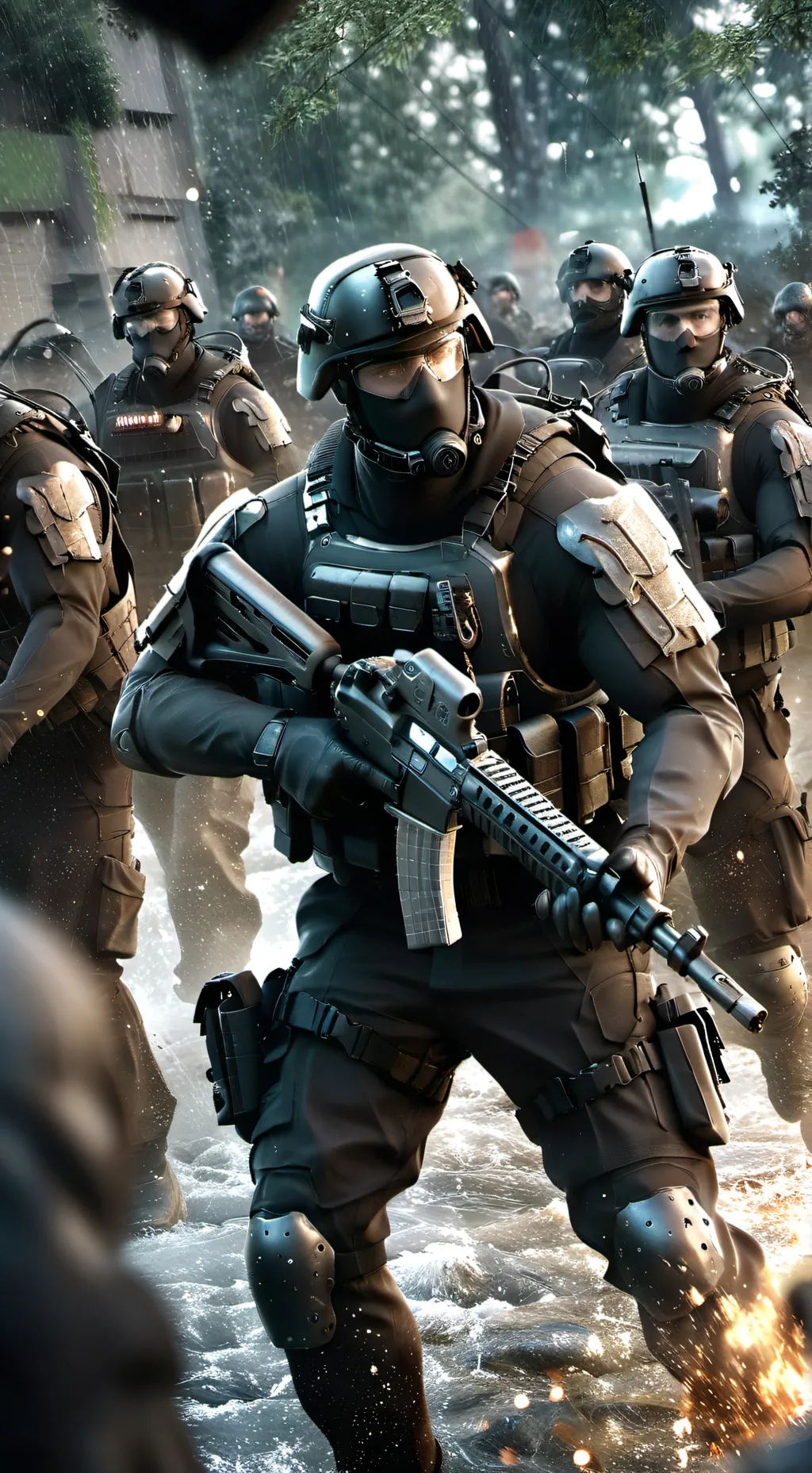 ai character: Swat raid background