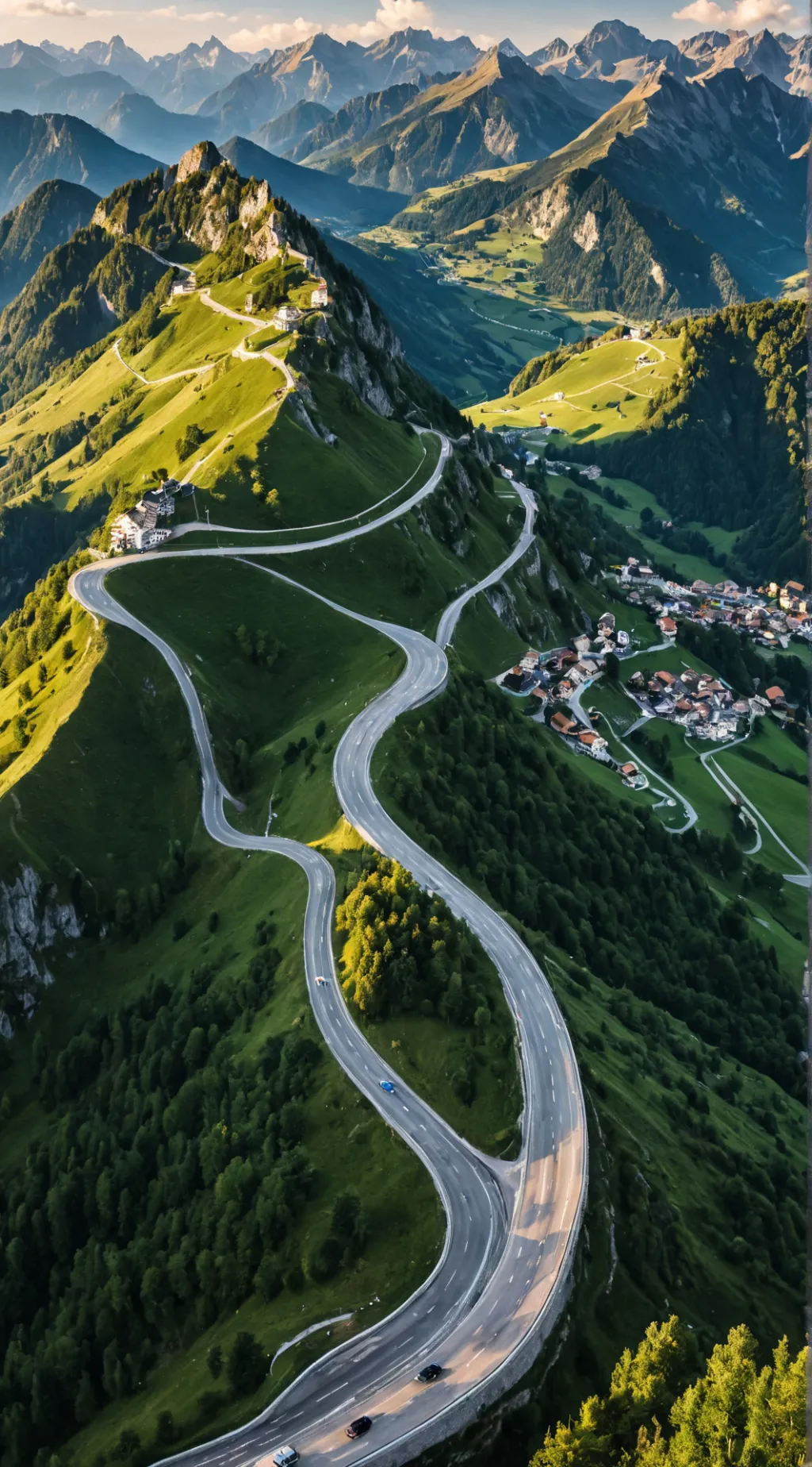 ai character: school trip alpen background