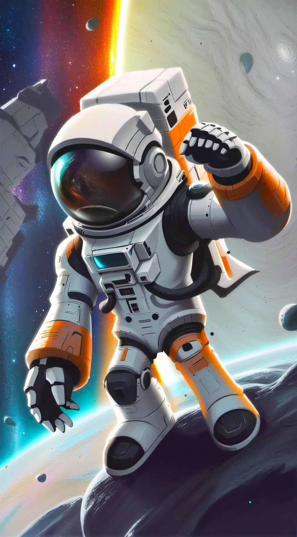 ai character: Amongus blanco background