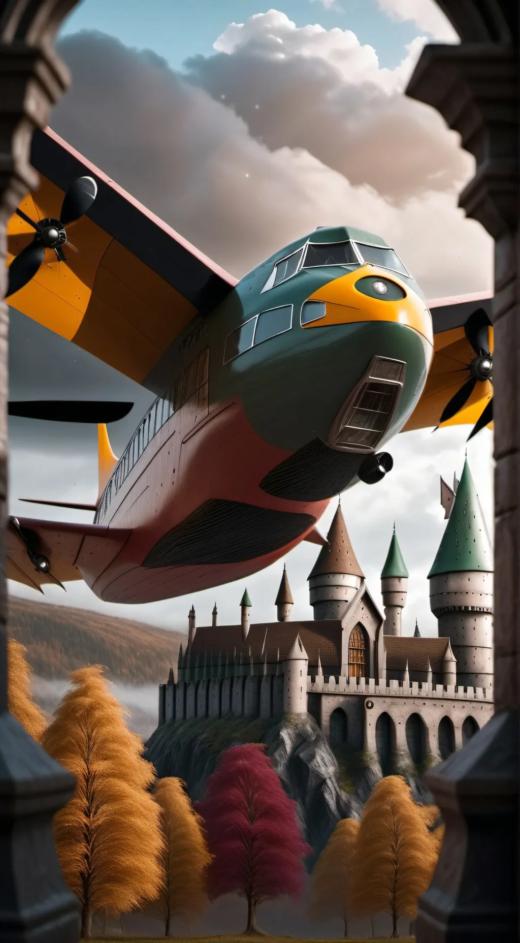 ai character: Hogwards Plane!! background