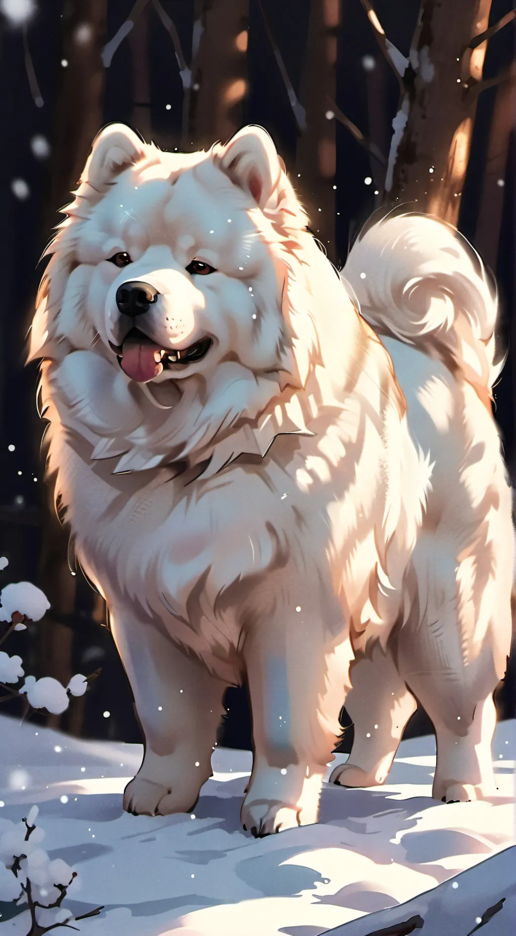 ai character: Perra Oso polar background