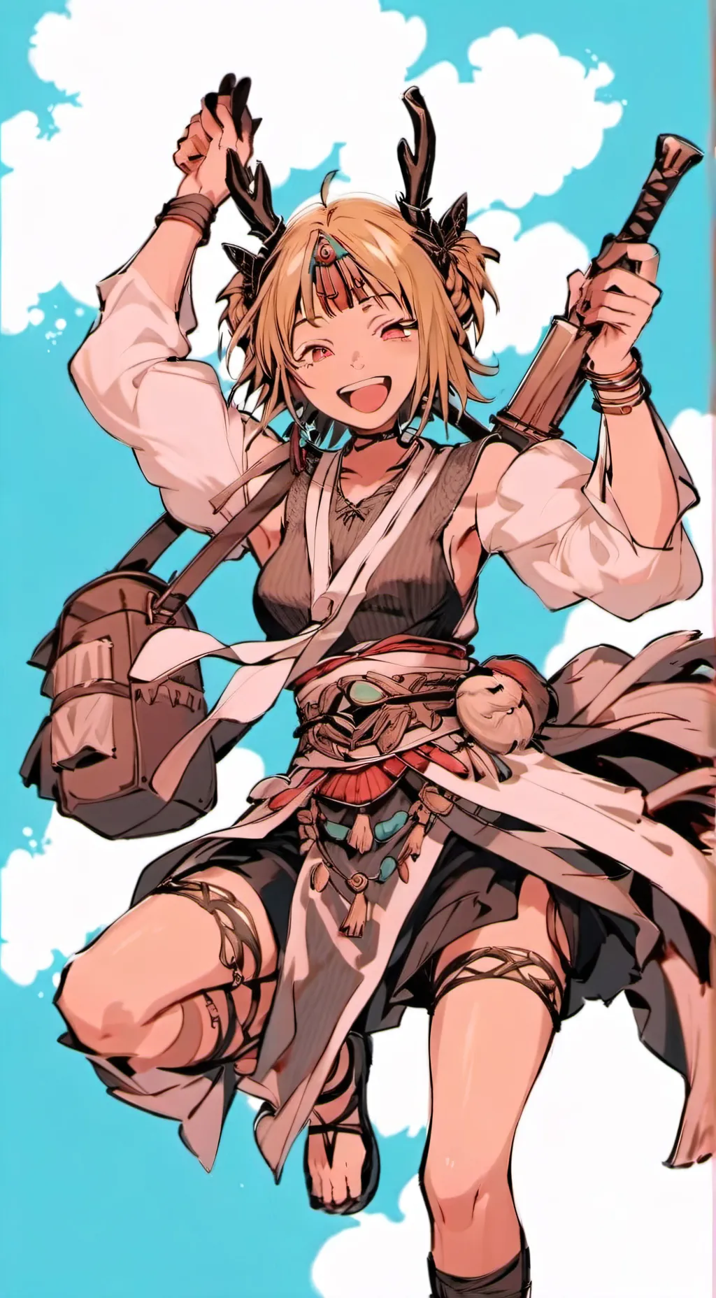 ai character: Toga y uraraka background
