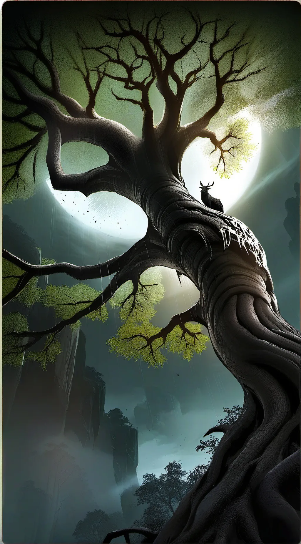 ai character: Spooky forest background