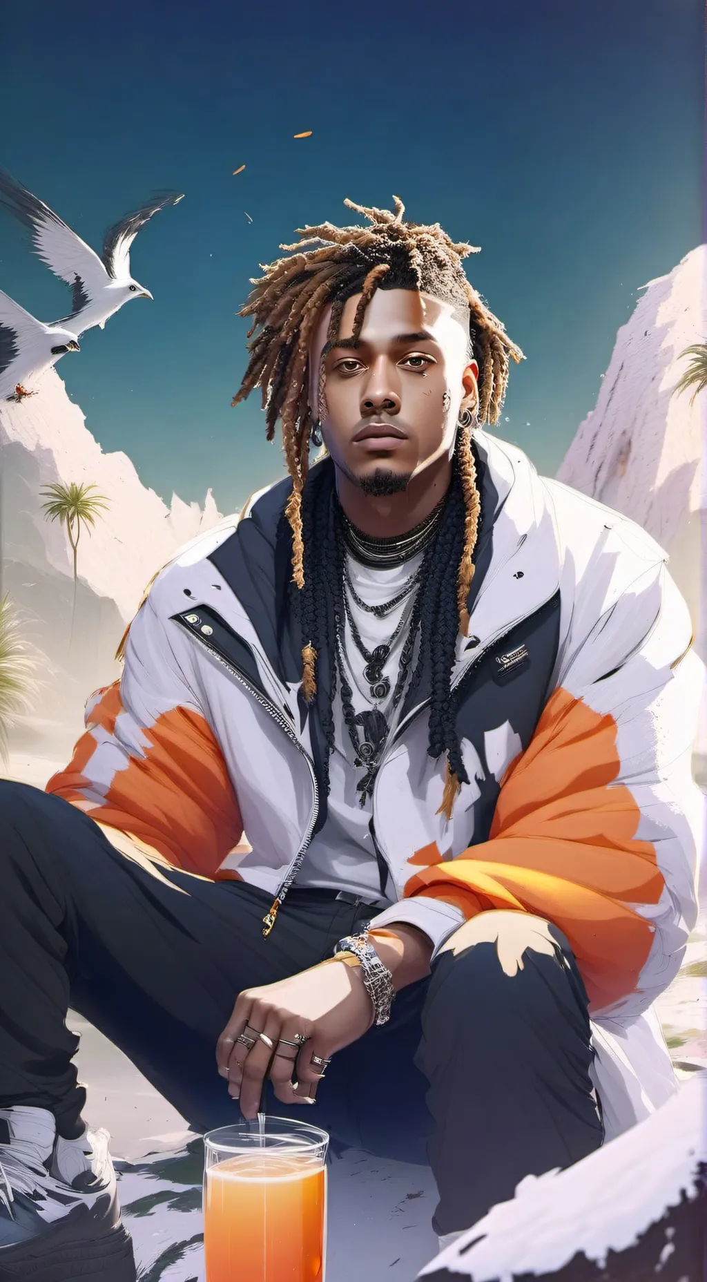 ai character: juice wrld background