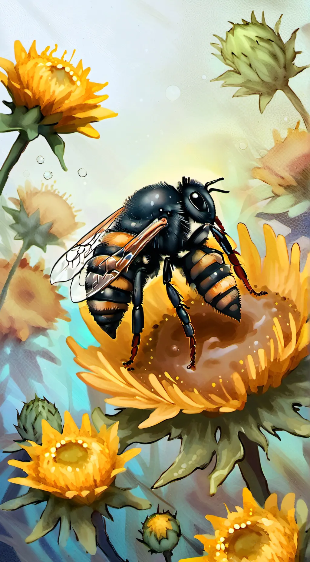 ai character: abeja background