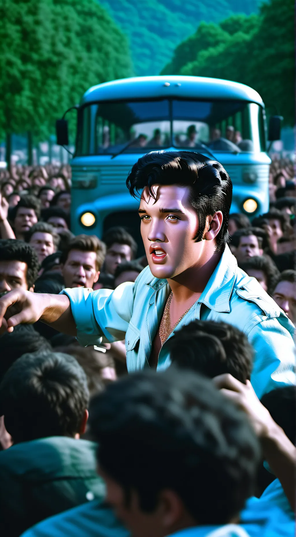 ai character: Elvis Presley  background
