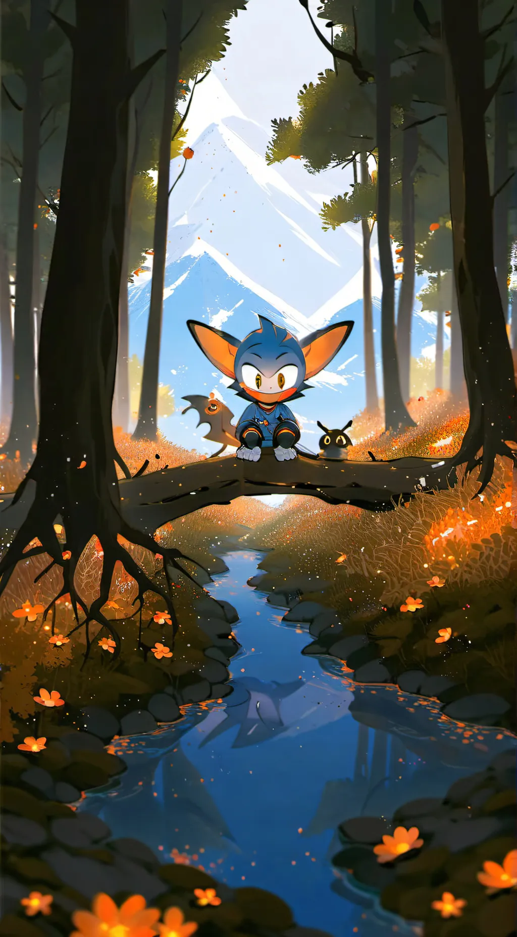 ai character: (sonadow 🩵🖤) background