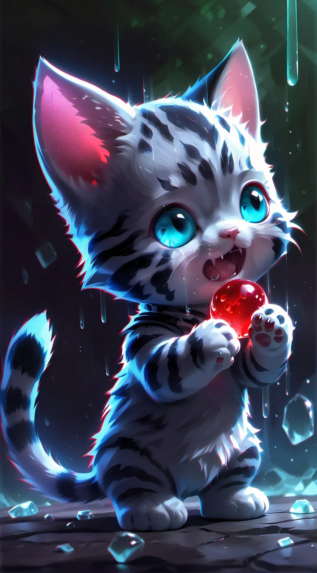 ai character: kitten lily background