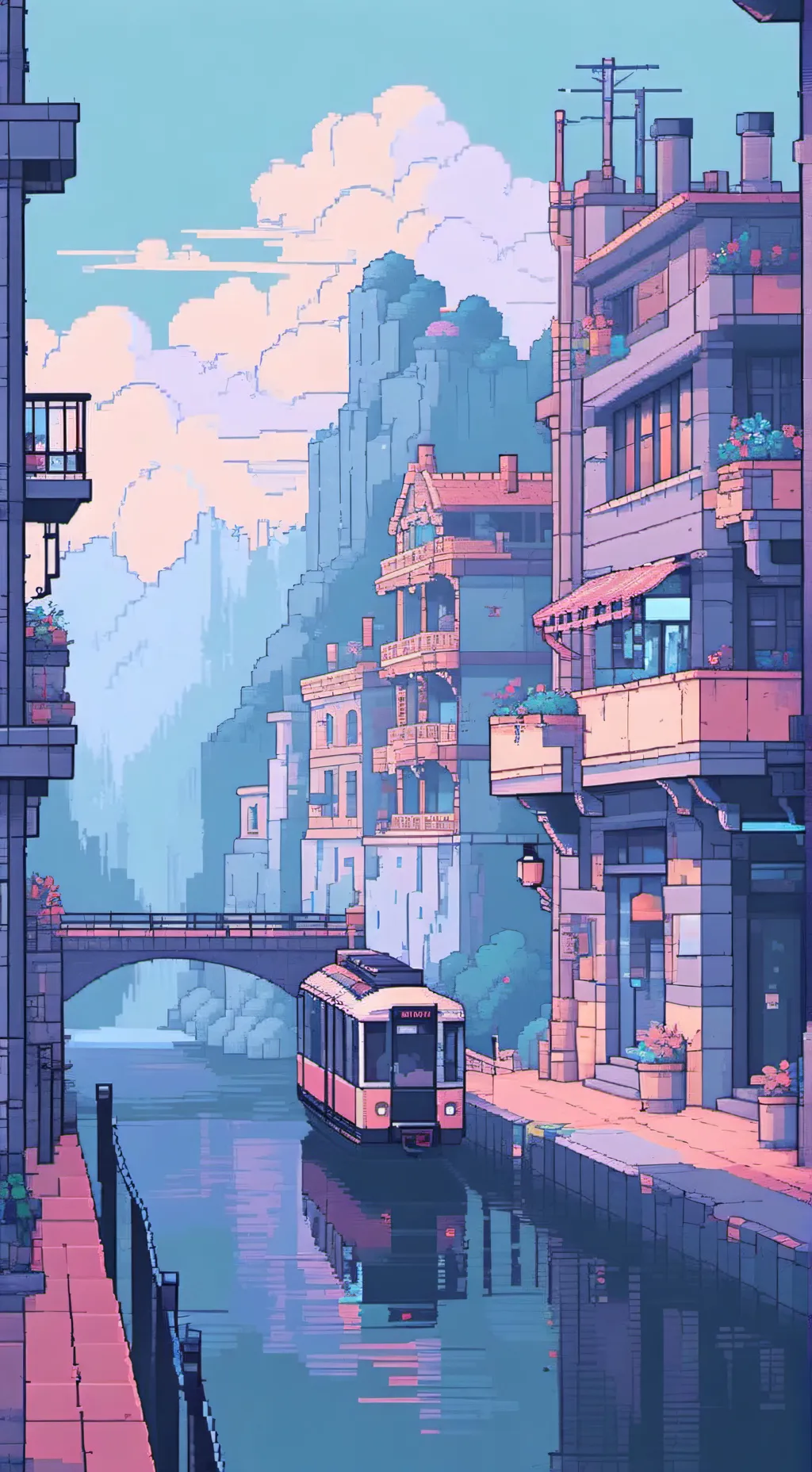 ai character: MHA, battle river background