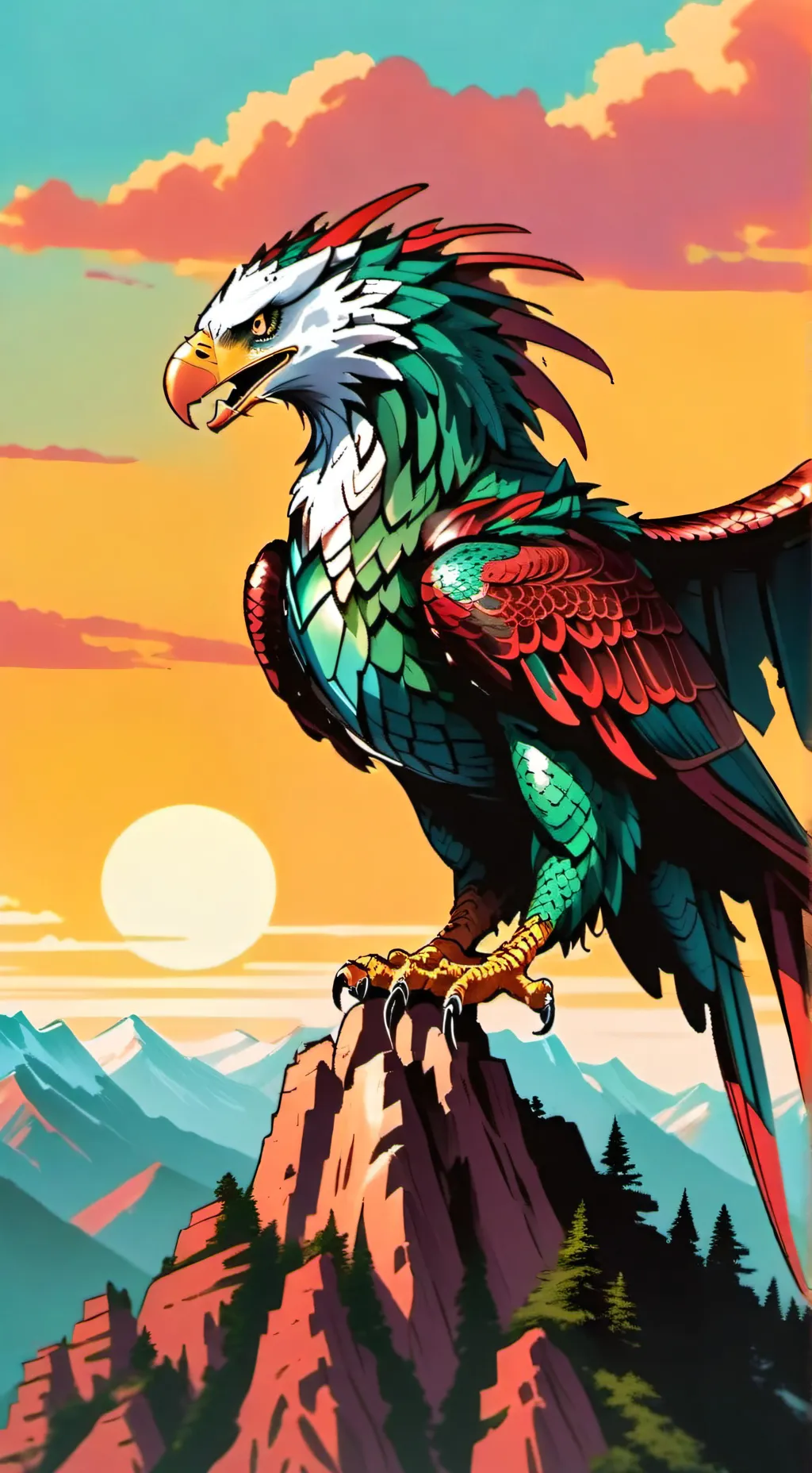ai character: sky dragon eagle  background