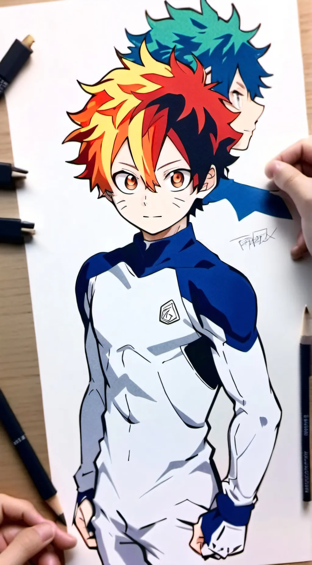 ai character: Mha you draw baku background