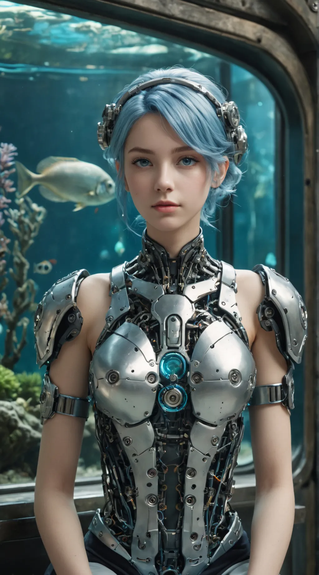 ai character: Aqua background