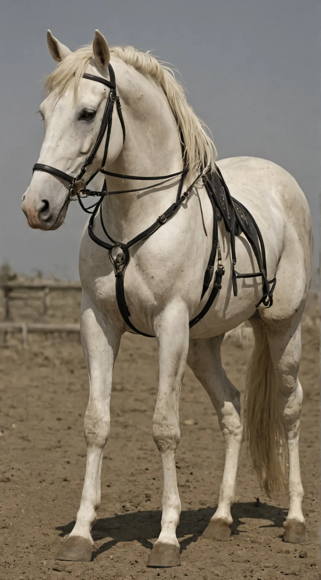 ai character: caballo blanco background