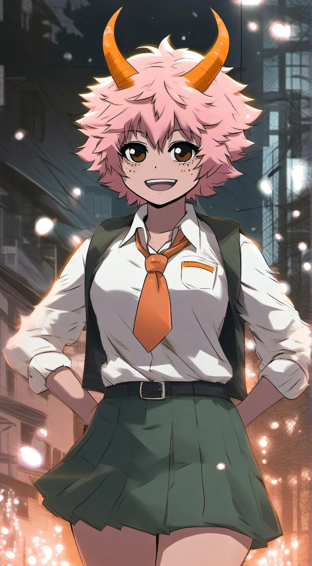 ai character: Mina Ashido  background