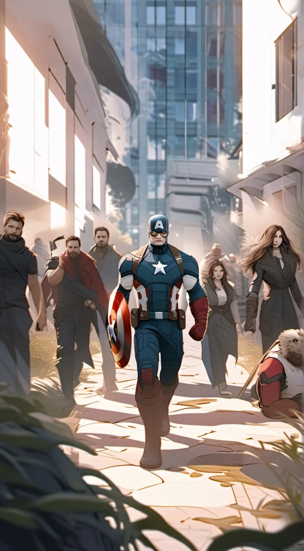 ai character: avengers  background