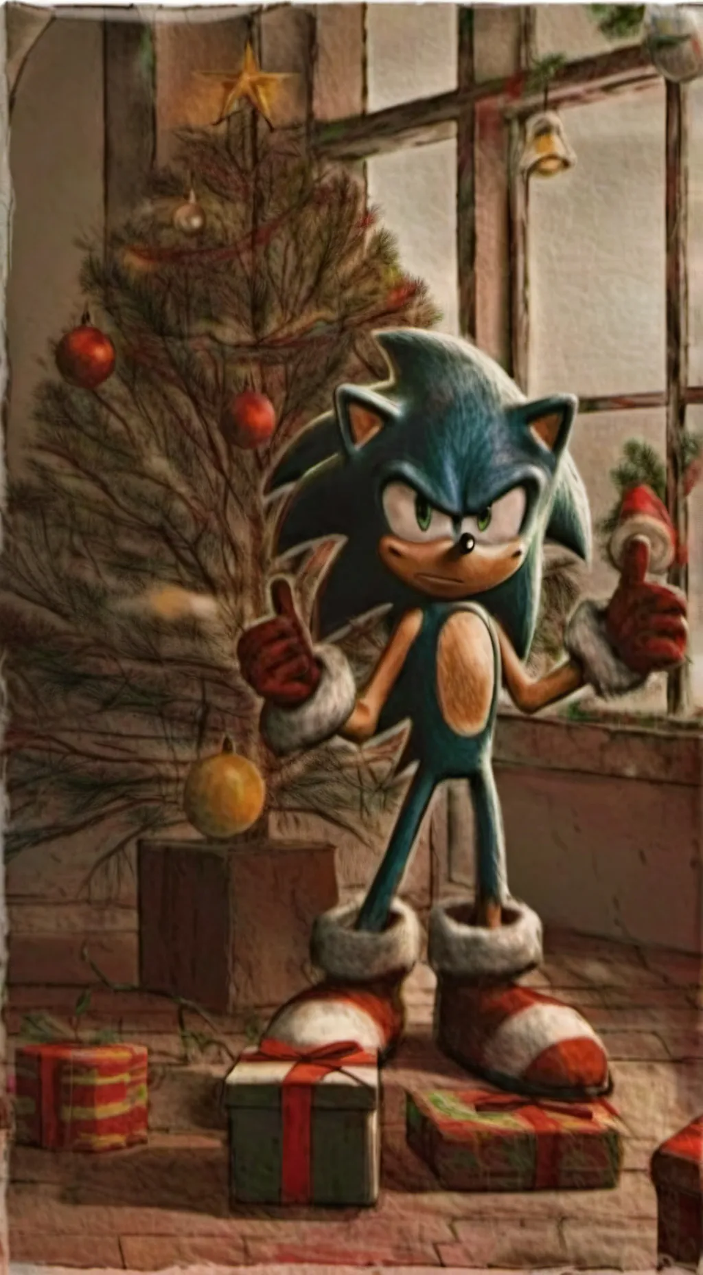 ai character: S&F Christmas  background