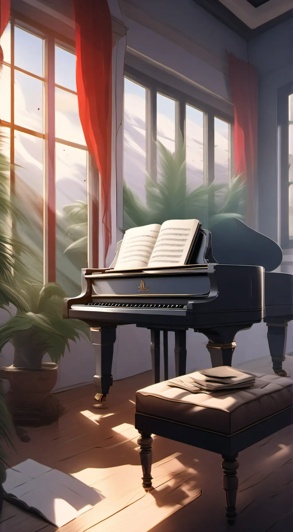 ai character: Kiri the pianist  background