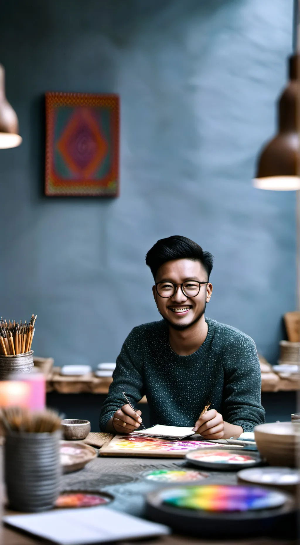 ai character: The Artisan's Market Frontier background