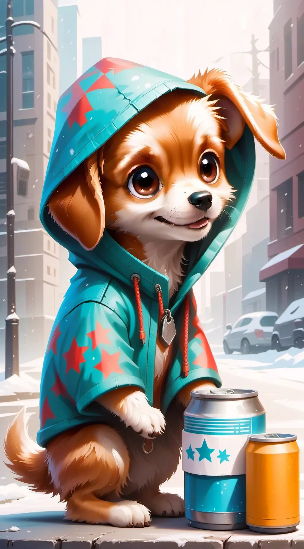 ai character: Homeless dog background