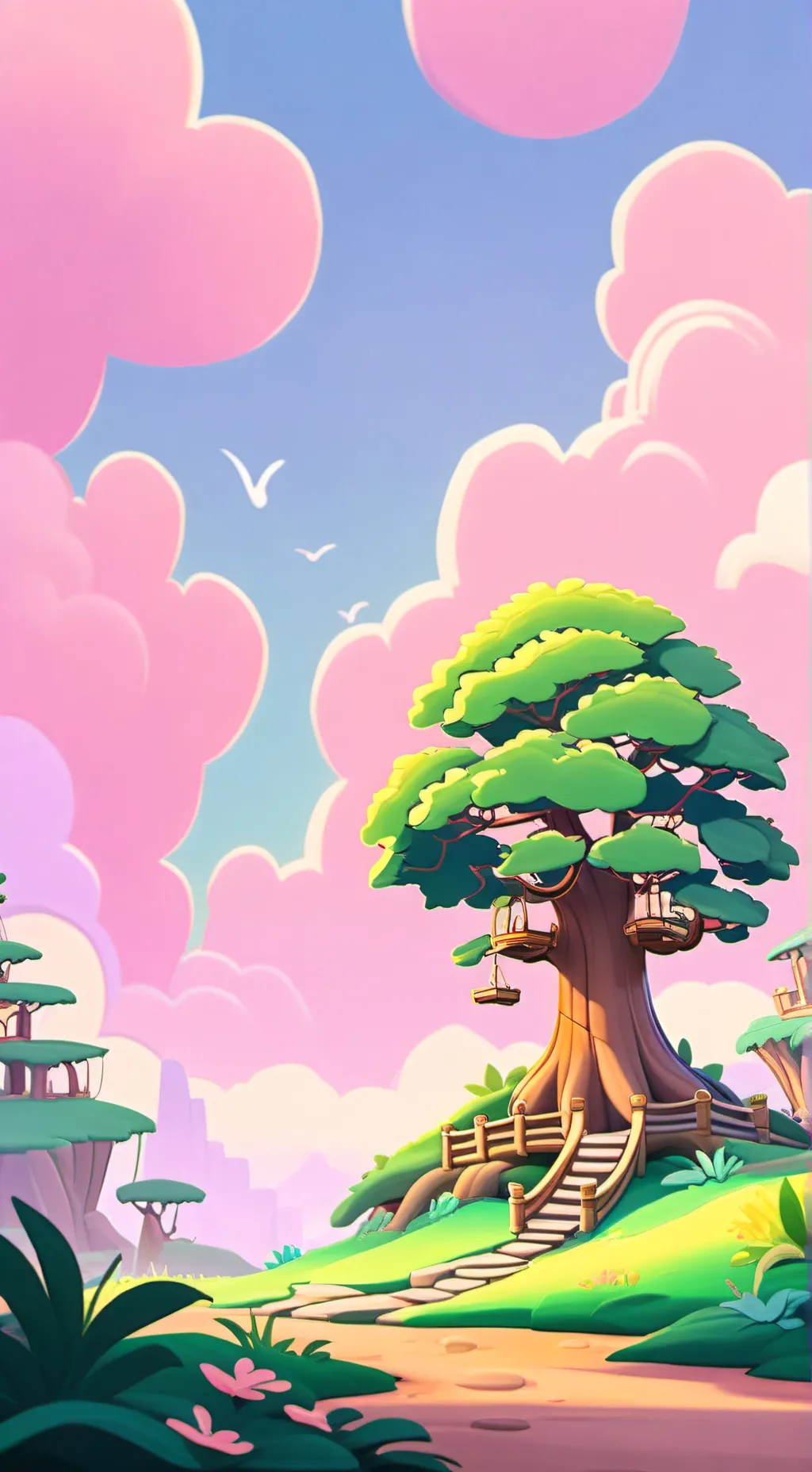 ai character: Lepidodendron tree background