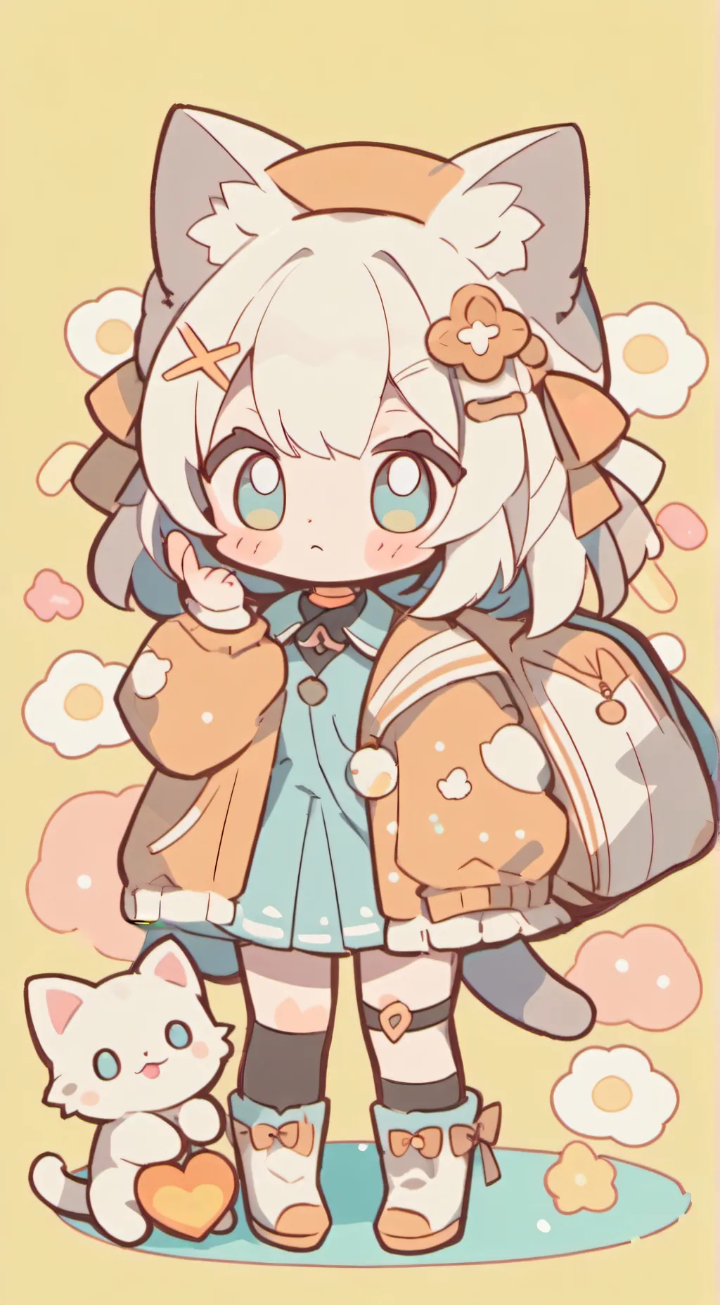 ai character: cat girl background