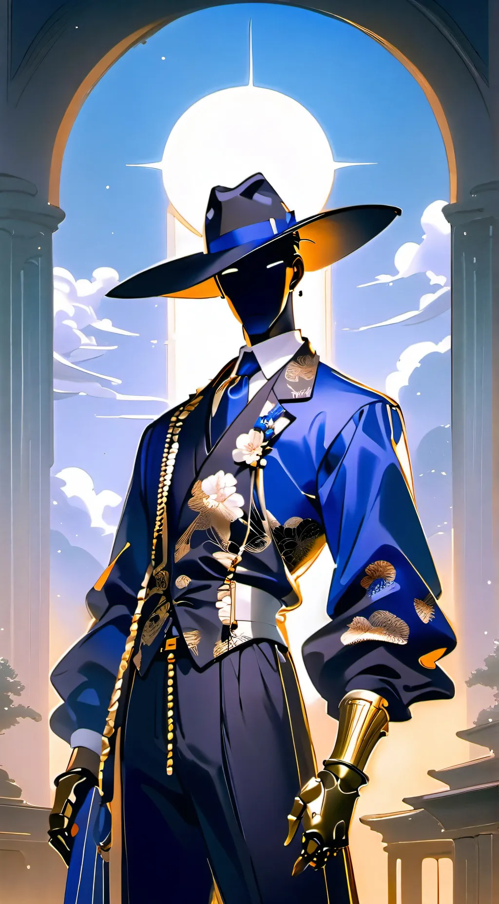 ai character: black  background