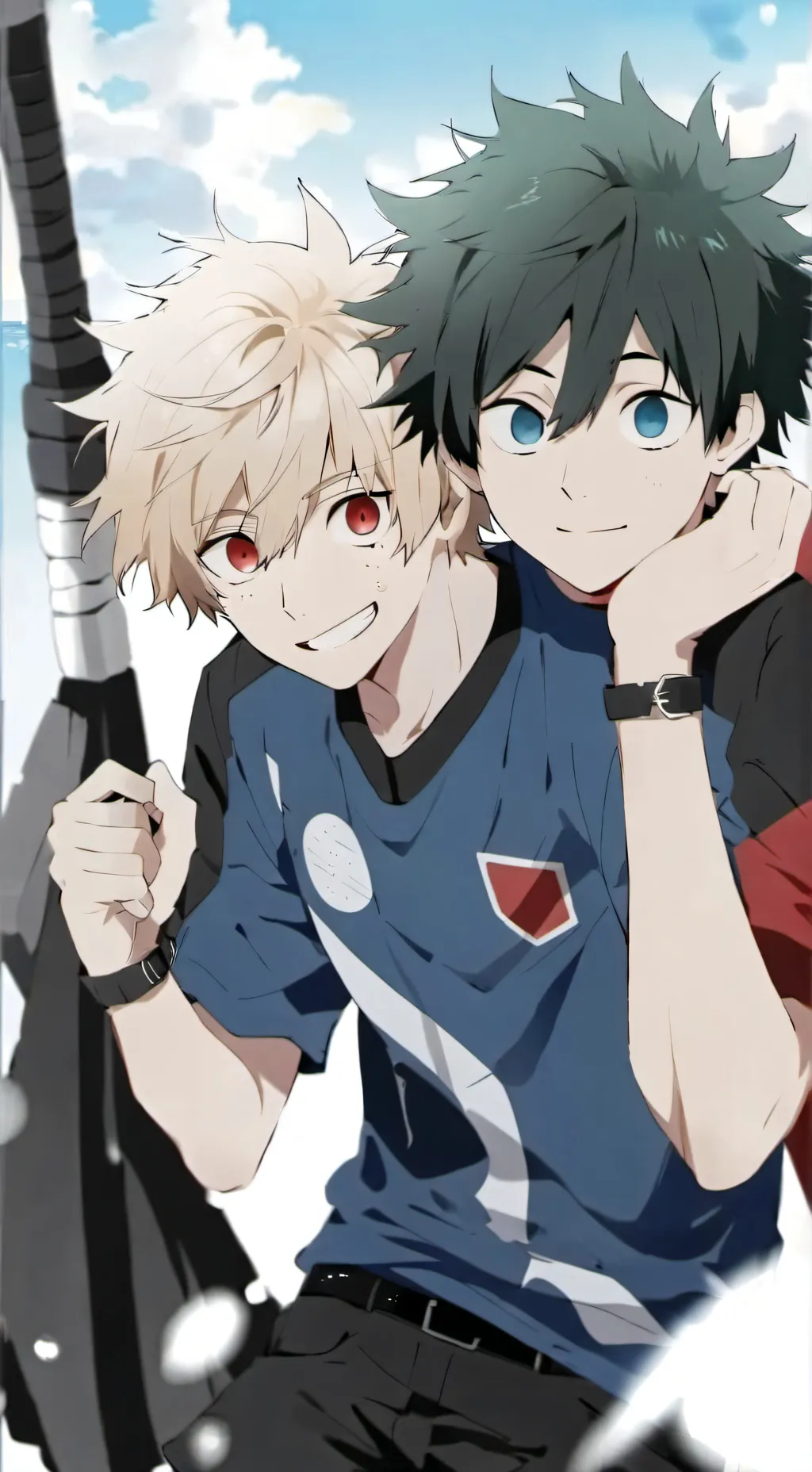 ai character: 🧡bakugou+deku💚 background