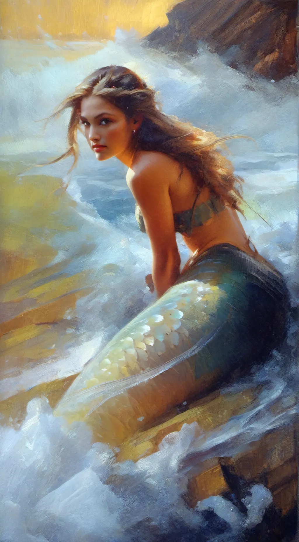 ai character: mermaid  background