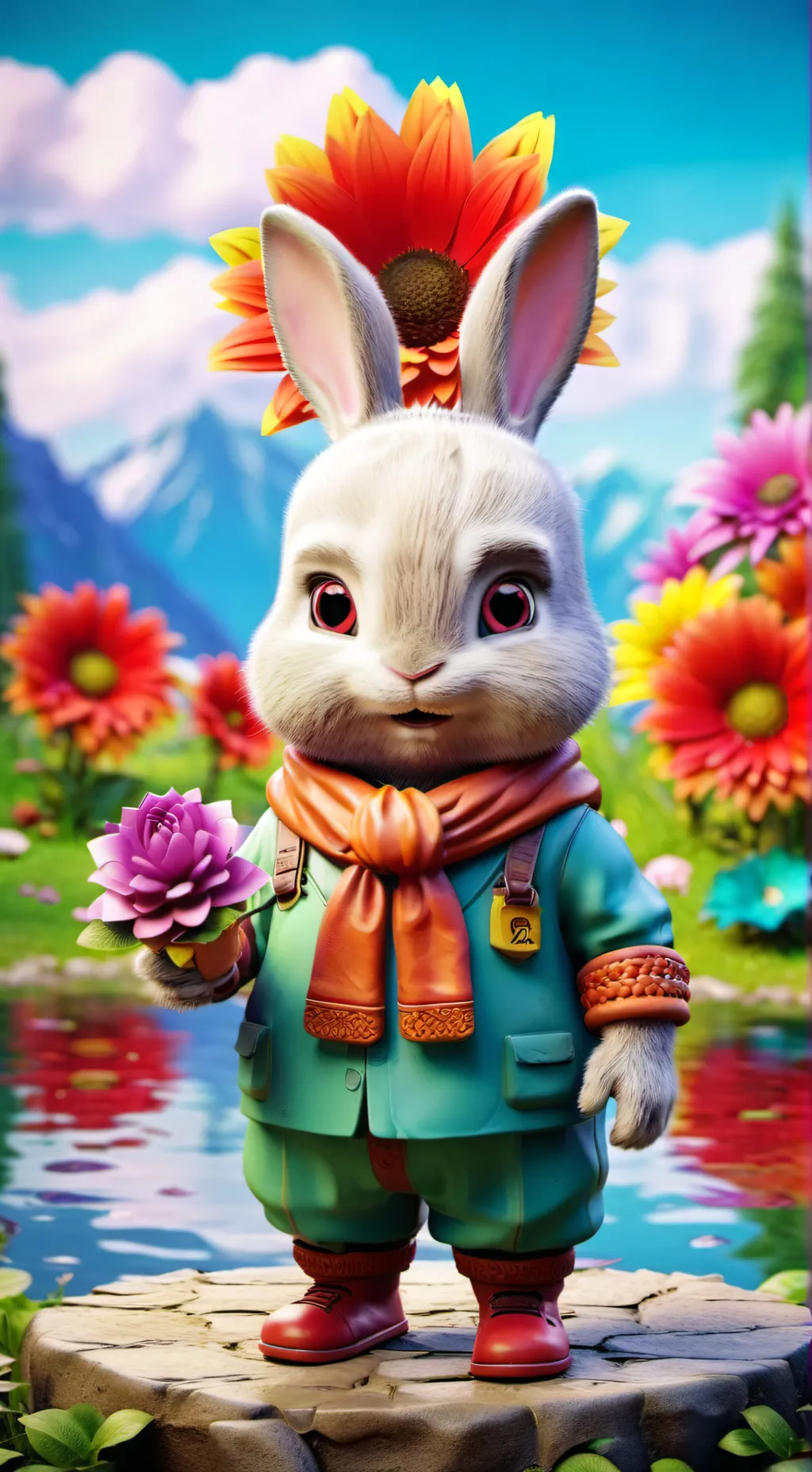 ai character: The easter bunny background