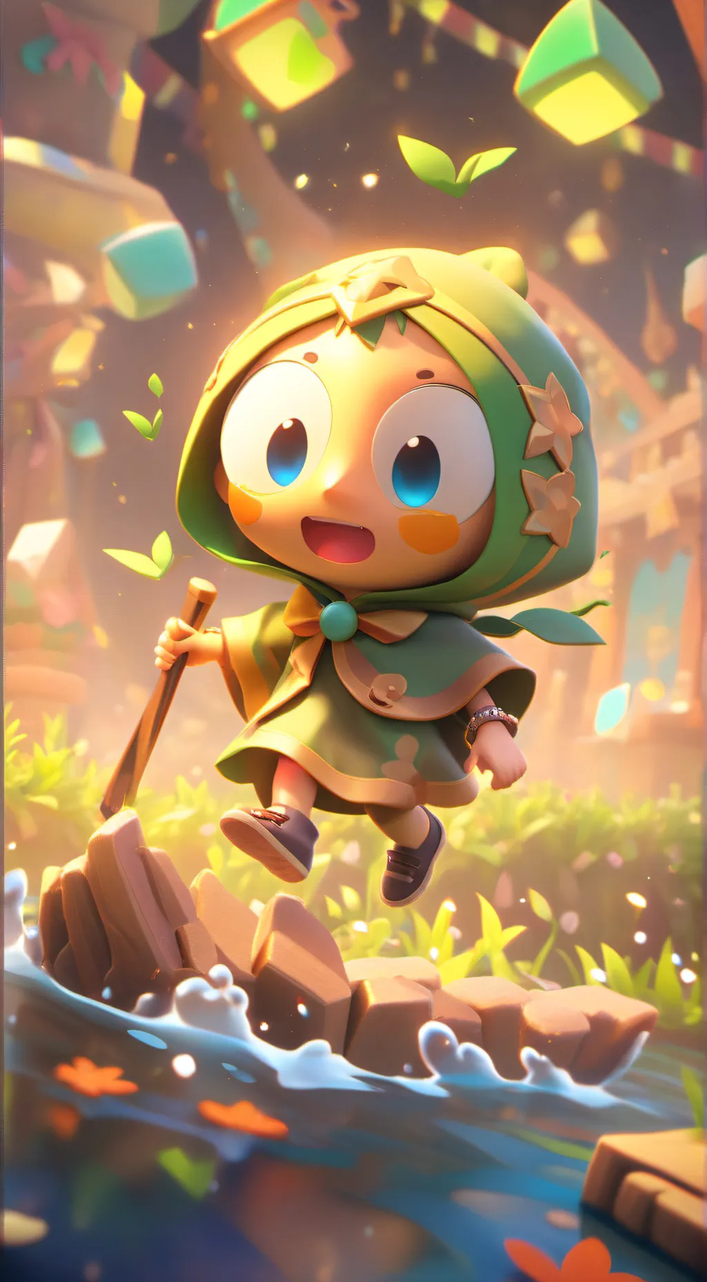 ai character: Baldi atrapado background