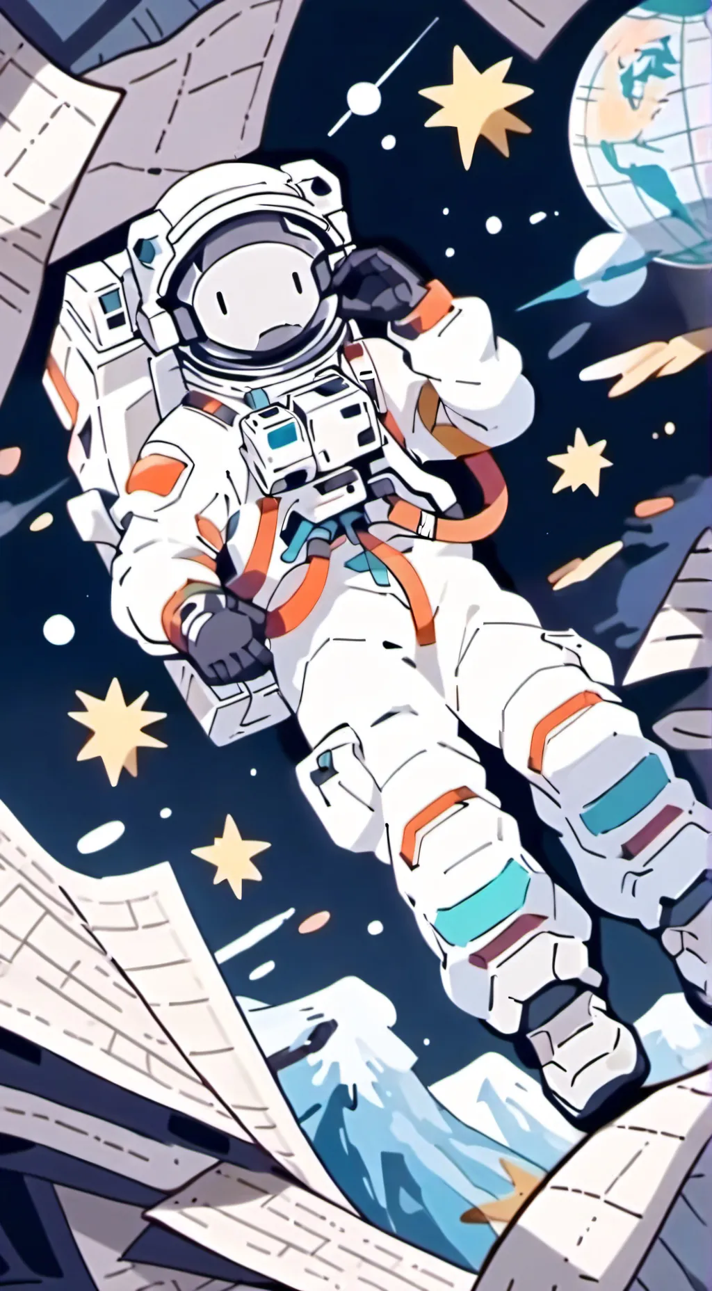 ai character: un astronauta  background