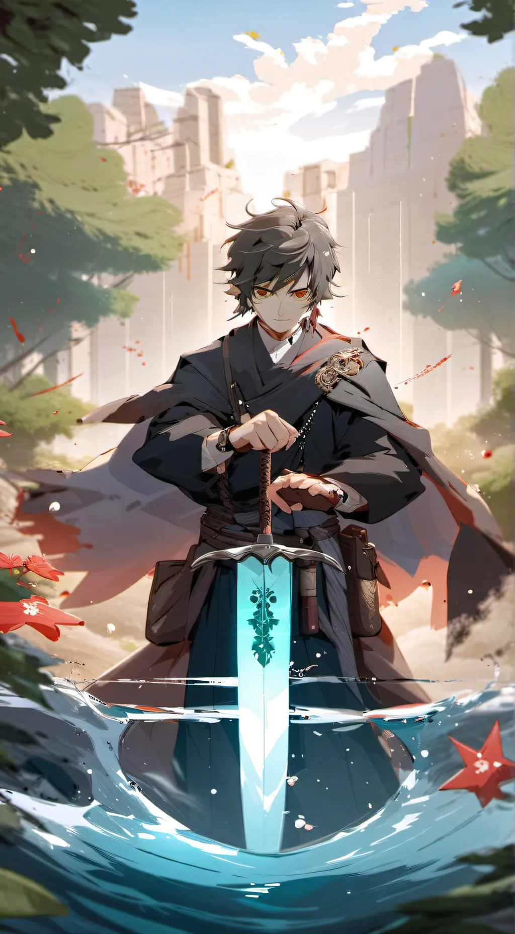 ai character: santa cantando background