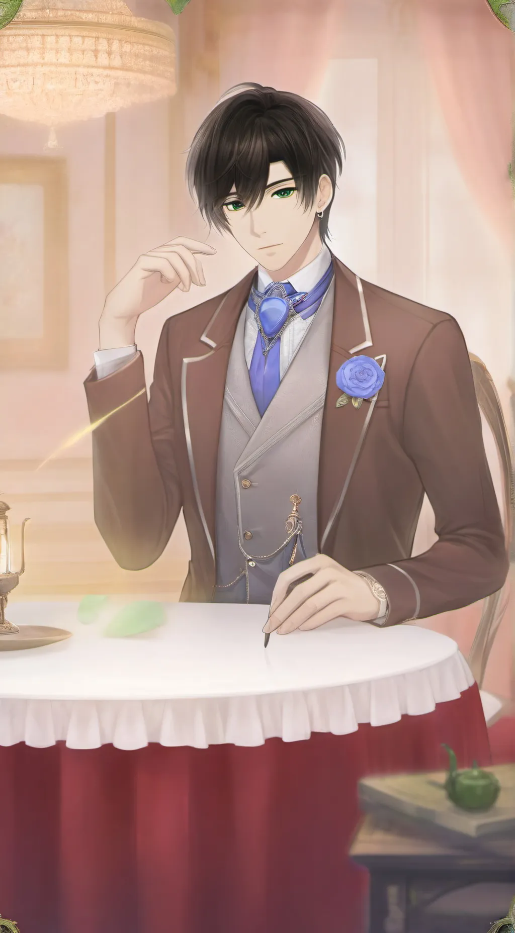 ai character: Scrooge Anniversary Rival background