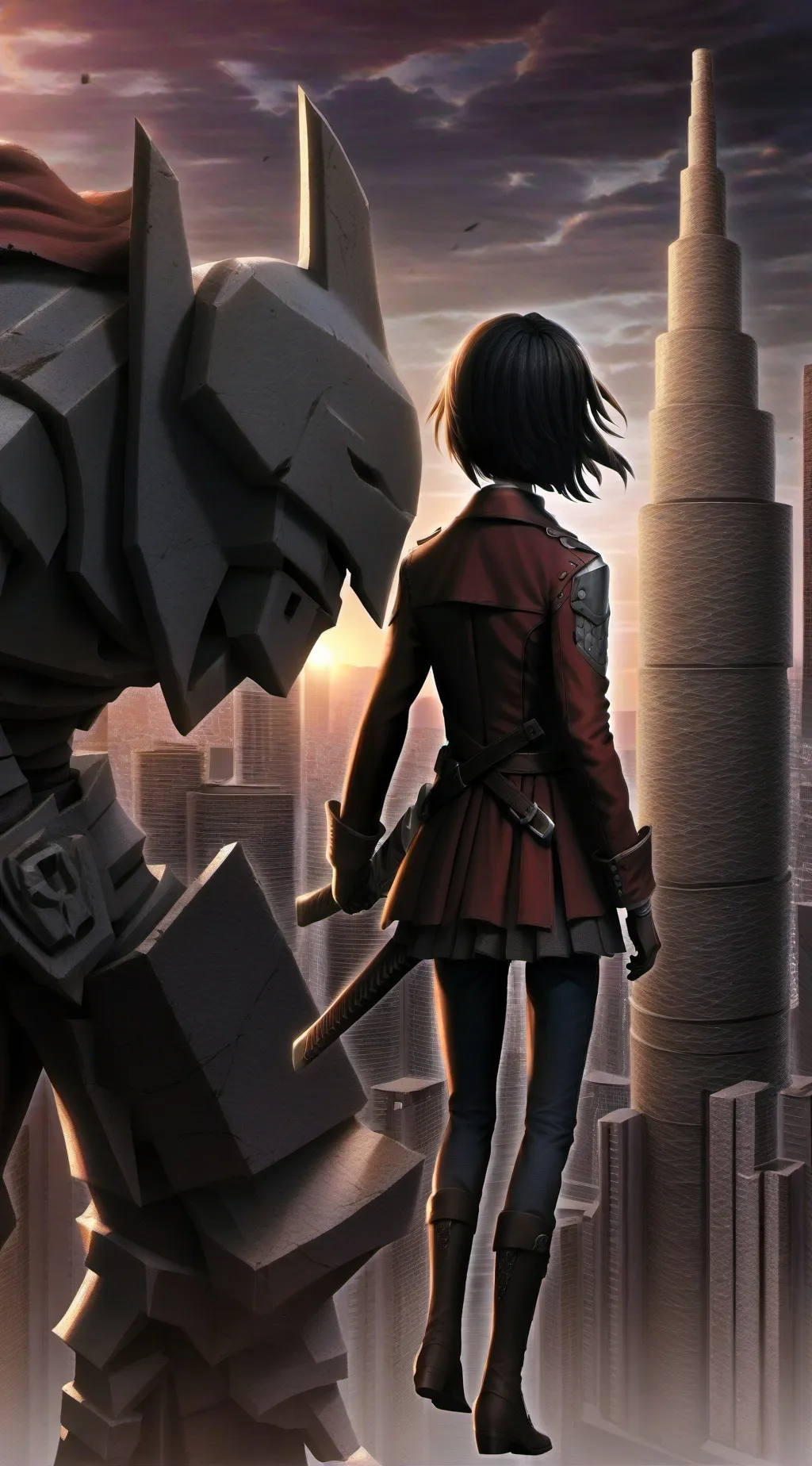 ai character: Mikasa dead FRENCH background